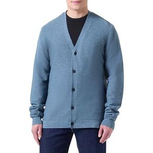 Replay Heren Regular fit gebreid vest van katoen met knoopsluiting, M28 Jeans Melange, M