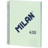 MILAN® Notitieboek met spiraalbinding, geruit, 80 vellen A4, serie 1918, groen