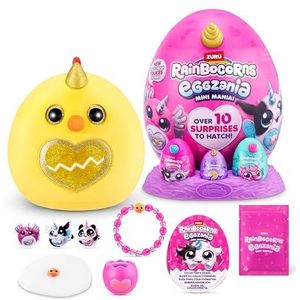 Rainbocorns ZURU Eggzania Mini Mania, kip, van ZURU Plush Surprise Unboxing with Animal Soft Toy, ideaal voor meisjes met fantasiespel (kippen)