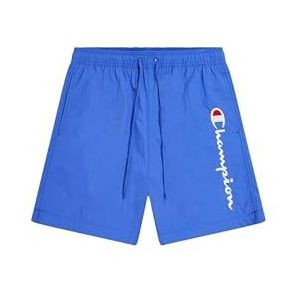 Champion Legacy Icons Strandshorts - Crinkle Taslon Contrast Logo Bermuda Shorts, Blue Jeans, M Heren SS24, Blauw Jeans, M