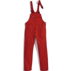 BP 1413-060-81-49 tuinbroek, stoffen bretels met rubberen inzet, 300,00 g/m² puur katoen, rood, 49