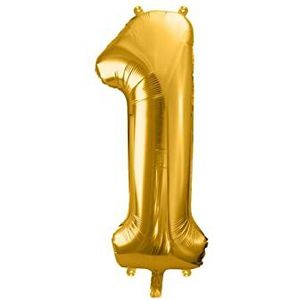 DaLoKu Luchtballon cijfer 86cm XXL folieballon verjaardag leeftijd oudejaarsavond decoratie party, kleur: nummer 1 - goud