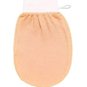 Douchehandschoenen, peeling-handschoenen, lichaamsscrub, handschoenen om bruinde, gekeratiniseerde of dode huidcellen te verwijderen (lichtoranje)