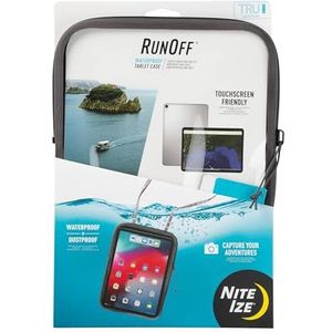 Nite Ize RunOff Waterdichte Tablet Case met Lanyard, IP67 Rits Waterdichte Case voor iPad Pro 11 Inch/Microsoft Surface Go/Samsung Galaxy Tab, Houtskool (ROTC-09-R3)