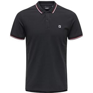 ONLY & SONS Onsfletcher Slim Ss Polo Noos Poloshirt voor heren, Donker Navy/Detail: helder wit en Fiery Red Contrast Stripe, S