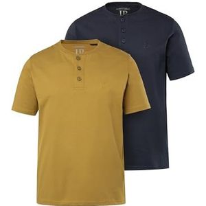 JP 1880, Heren, grote maten, Henleys, verpakking van 2 stuks, Waldmos, 3XL