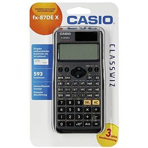 Casio ClassWiz FX-87DE X - Technische wetenschappelijke rekenmachine voor scholen (593 functies, QR-codefunctie, LC-scherm), Duitse taal, zwart