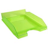 Exacompta - ref. 12397D - Set van 10 Brievenbakken ECOTRAY - Afmetingen: 34,5x25,5x6,5 cm - voor A4+ documenten - kleur doorzichtige appelgroen