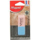 Maped Gum Duo Gom Medium gum van natuurlijk rubber zonder pvc, roze en blauw, FSC-gecertificeerd, papieren verpakking, 100% recyclebaar