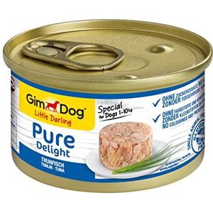 GimDog Pure Delight tonijn - Eiwitrijke hondensnack, met malse vis in heerlijke gelei - 12 blikken (12 x 85 g)