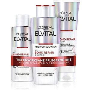 L'Oréal Paris Elvital Routine voor haarreparatie met shampoo, conditioner en pre-shampoo, met bond-repair-complex en citroenzuur, voor minder haarbreuk en meer glans, Bond Repair, 3-delig