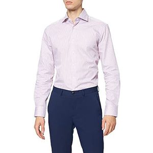 Hackett London Twill Two Col Str, herenhemd, 8 wit/rood, 180