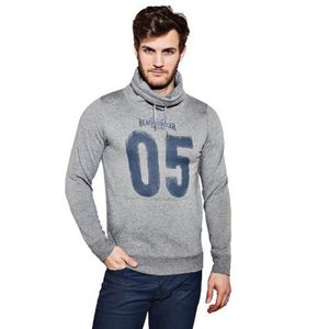 ESPRIT Heren sweatshirt met opstaande kraag en print, grijs (mediumgreymelange) (), L