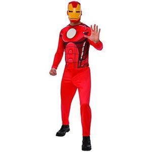 Rubies Iron Man-kostuum voor volwassenen, bedrukte jumpsuit en masker, officieel Marvel-gelicentieerd product voor feestjes, cosplay, vrijgezellenfeest en carnaval