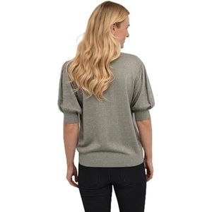 KAFFE Damestrui, ronde hals, halve mouwen, regular fit, strak gebreid, Vetiver, M