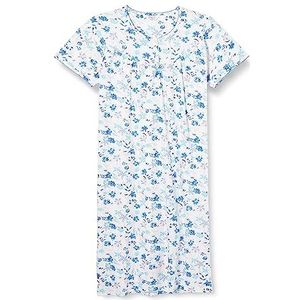 Fanafely Dames Lyvia 100% katoen jersey bloemen nachthemd, wit, 12-14, Kleur: wit, 38-40