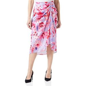 Pinko Guardabile rok satijn print voor dames, Ynb_paars/roze ch/roze, 48 NL