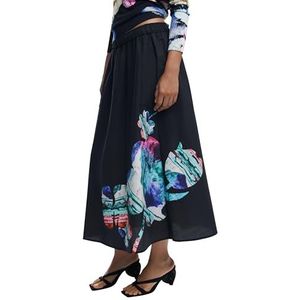 Desigual - Midirok - Popeline - Met Elastische Tailleband - Bloemenprint