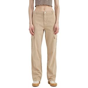 DeFacto Casual gebreide broek voor dames, joggingbroek - standaard pasvorm joggingbroek dames joggingbroek, joggingpak vrouw, zand, 36