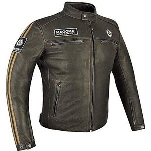 Magoma Brooklyn leren jas met beschermers voor motorfietsen, A++