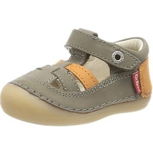 Kickers Sushy Babyschoenen voor kinderen, uniseks, kaki, oranje, 20 EU