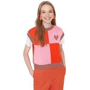 TRENDYOL Dames Crop Knitwear Sweater, Dusty Rose, S, roze (dusty rose), S