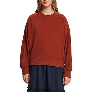 ESPRIT Gerecyceld: sweatshirt met ronde hals, Rust Brown, L