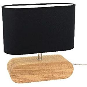 Homemania Bureaulamp Shade vorm – bureau, nachtkastje – hout, zwart, hout, stof 30 x 12 x 31 cm