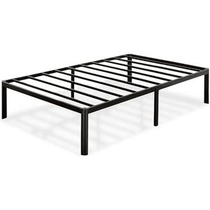 Zinus Van Bed 80 x 190 cm - Bedframe 41 cm hoog met opbergruimte onder het bed - metalen platform bed - zwart