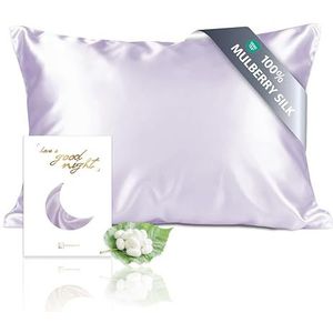 townssilk - Kussensloop - Lavendel - 100% Zijde - 40 x 70 cm - Dubbelzijdig