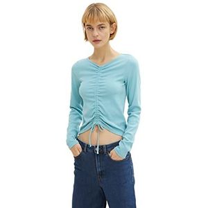 TOM TAILOR Denim Dames Shirt met lange mouwen en 1034833, 30271 - Bright Reef Blue, XXL