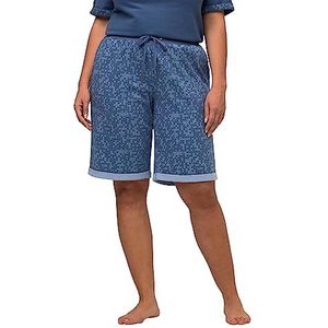 Ulla Popken Storage loungewear-sweatshorts, extra zacht, geribbelde tailleband broek, Helder zeilblauw, 62-64 Große Größen
