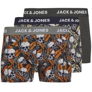 JACK&JONES JUNIOR Boxershorts voor jongens (set van 3), Night Sky/Pack: castor Gray - Black Oyster, 128