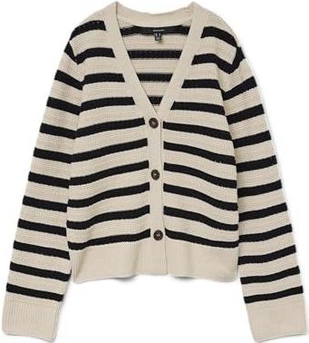 Vero Moda - Calla - Gebreid Jack - Regular Fit - Puur Katoen - Gestreept