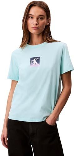 Calvin Klein - Ss Classic Boxed Monogram Tee - T-shirt - Tahiti Turkoois