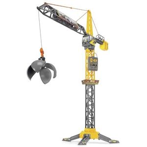 Dickie Toys - Mighty Crane (110 cm) – grote speelgoedkraan met 360° rotatie & slooplamp incl. grijpfunctie, speelkraan voor kinderen vanaf 3 jaar met kabelafstandsbediening