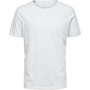 Selected Homme Heren T-shirt Crew Neck, wit (bright white), XL