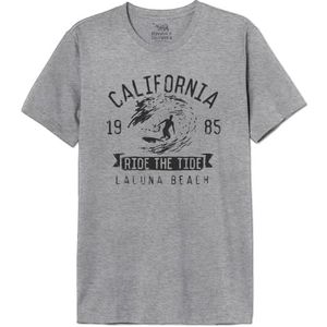 Republic Of California California Laguna Beach MEREPCZTS123 T-shirt voor heren, grijs melange, maat XS, Grijs Melange, XS
