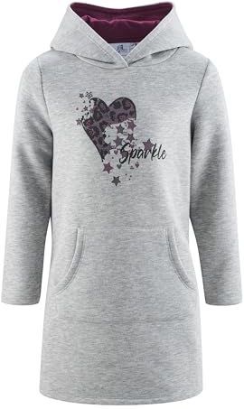 happy girls Jurk  grijs gemêleerd / donkerlila / zwart