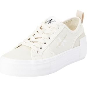 Calvin Klein Jeans Gevulkaniseerde sneakers voor dames Bold Low Platforms, Beige romige witte eierschaal, 39.5 EU