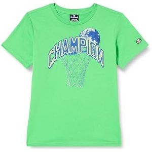 Champion Legacy Modern Basket B - Graphic Regular S/S Crewneck T-shirt, lichtgroen, 15-16 jaar kinderen en jongens SS24, Lichtgroen., 15-16 jaar