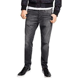edc by ESPRIT Heren Tapered Jeans 5 - Pocket, zwart (Black Medium Wash 912), 33W x 36L