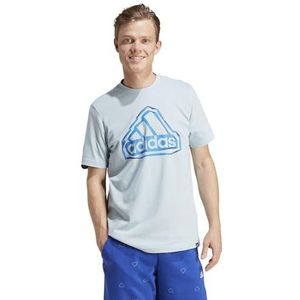 adidas Heren Folded Badge Graphic Tee, wonder blue, S