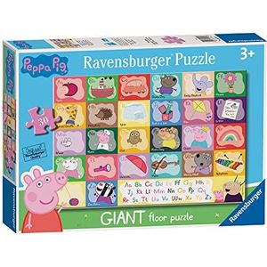 Ravensburger Peppa Pig Alfabet 24-delige gigantische vloer legpuzzels voor kinderen vanaf 3 jaar - educatief speelgoed voor peuters