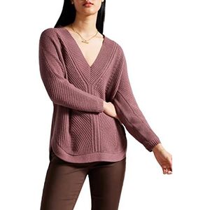 Ted Baker -LERISSA-Engineered Slouchy V-hals Trui Taupe, Taupe, 42
