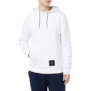 Armani Exchange Heren Katoen French Terry Basic Hooded Sweatshirt, Wit, Extra Large, wit, XL