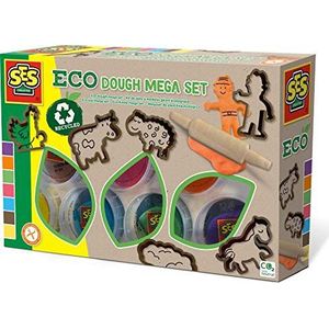 SES Creative 24919,Eco klei mega set (7x90gr met tools),Meerkleuren