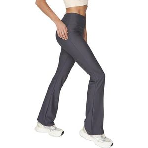 Trendyol Dames hoge taille flare sport legging panty, antraciet, L, Antraciet, Large