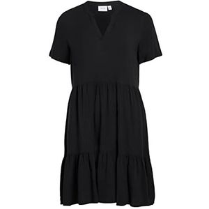 Vila Vrouwelijke korte jurk met korte mouwen, zwart, 38