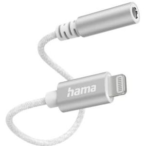 Hama Lightning naar 3,5 mm jack hoofdtelefoon adapter (iPhone audio-adapter, AUX adapter, Lightning naar hoofdtelefoonaansluiting, jack, Apple iPad, MFI gecertificeerd) wit